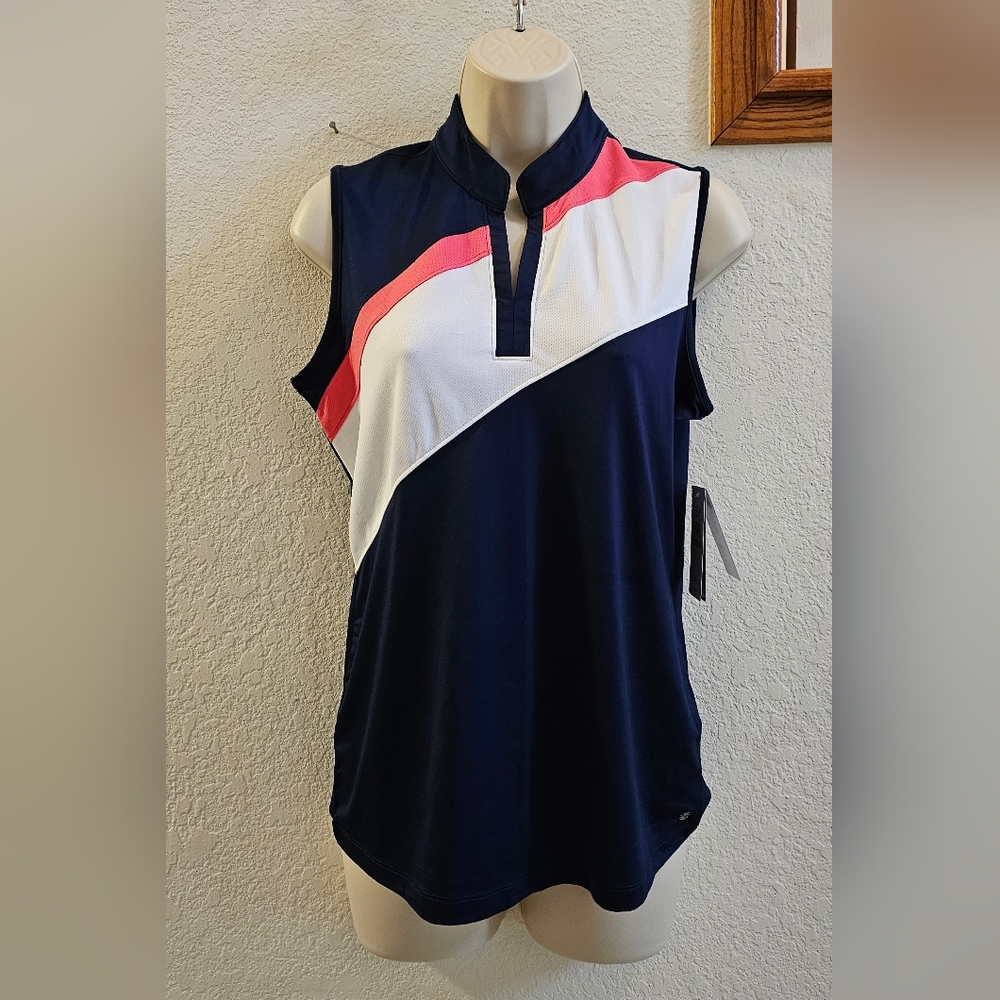 Izod Golf Navy/Pink Top Size Small NEW WITH TAGS